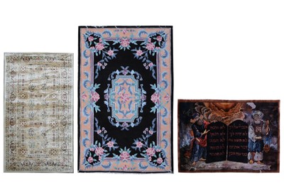 Lot 332 - A FINE CHINESE RUG TOGETHER WITH TWO  MACHINE MADE RUGS