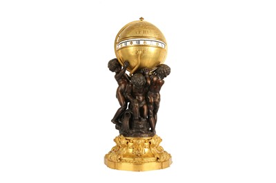 Lot 76 - AN EXCEPTIONAL 19TH CENTURY GILT AND PATINATED BRONZE FIGURAL CERCLES TOURNANTS CLOCK