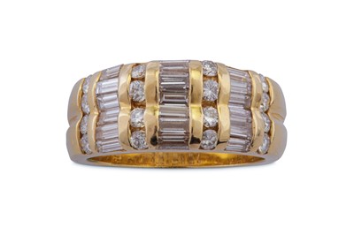 Lot 144 - A diamond half hoop ring