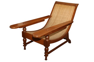 Lot 50 - AN ANGLO INDIAN TEAK PLANTATION CHAIR, LATE 20TH CENTURY