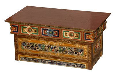 Lot 60 - A TIBETAN CHOKTSE FOLDING ALTAR TABLE, 20TH CENTURY