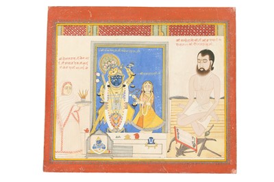 Lot 6 - SHRI DAULATRAM JI WORSHIPPING SHRINATHJI IN A PRIVATE SHRINE