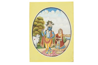 Lot 11 - LORD KRISHNA AND HIS LOVER RADHA