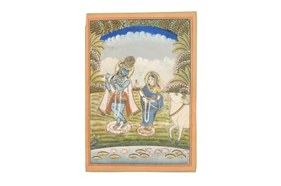 Lot 13 - LORD KRISHNA AND HIS LOVER, RADHA