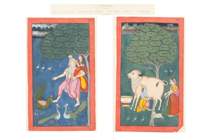 Lot 18 - THREE WATERCOLOURS DEPICTING HINDU DEITIES