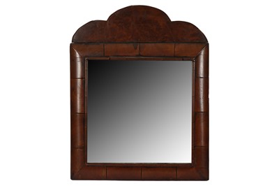 Lot 79 - A WILLIAM & MARY WALNUT CUSHION FRAMED MIRROR