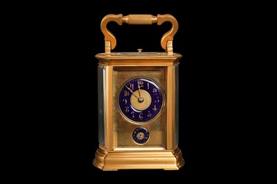 Lot 299 - A LATE 19TH CENTURY FRENCH GILT BRASS CARRIAGE CLOCK STAMPED LE ROY & FILS, PARIS