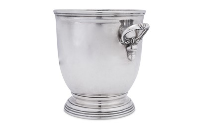 Lot 146 - A late 20th century Italian 800 standard silver bottle or wine cooler, Treviso by Angelo Schiavon (reg. 1957)