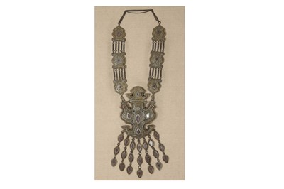 Lot 246 - AN IMPRESSIVE TURKMEN GILT WHITE METAL HORSE HARNESS