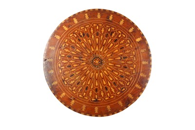 Lot 322 - λ A COLOURED WOOD AND MOTHER-OF-PEARL-INLAID TABLETOP