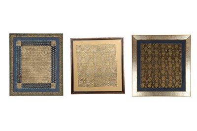 Lot 401 - A GROUP OF THREE PERSIAN BROCADED SILKS