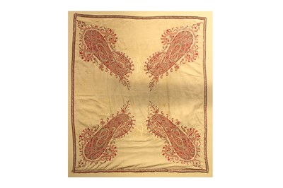 Lot 360 - AN EMBROIDERED SHAWL