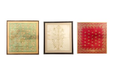 Lot 396 - THREE OTTOMAN SILK PANELS