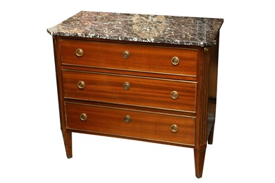 Lot 32 - A FRENCH SECOND EMPIRE STYLE CHERRYWOOD CHEST, 20TH CENTURY