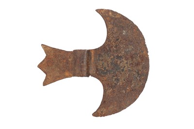 Lot 375 - A CEREMONIAL STEEL  AXE HEAD