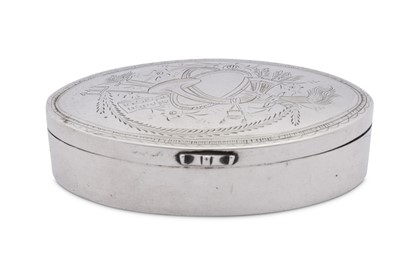 Lot 23 - An early 19th century unmarked silver snuff box, probably German date 1820