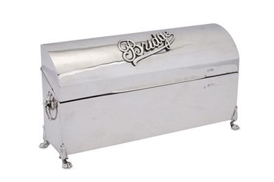 Lot 78 - An Edwardian sterling silver games box, Chester 1905 by Nathan and Hayes