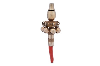 Lot 21 - A George III sterling silver gilt baby’s rattle, Birmingham 1810 by Matthew Linwood