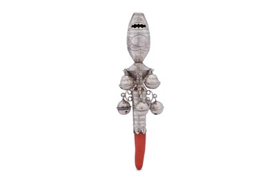 Lot 20 - A George III sterling silver baby’s rattle, London 1797 by I.H, possibly James Hyde (Grimwade 1380)