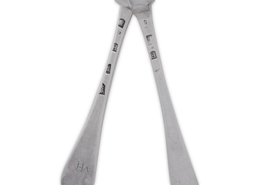 Lot 492 - A George I Britannia standard silver tablespoon, London 1721 by William Scarlett, additionally struck for Thomas Pierce