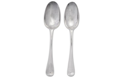 Lot 492 - A George I Britannia standard silver tablespoon, London 1721 by William Scarlett, additionally struck for Thomas Pierce