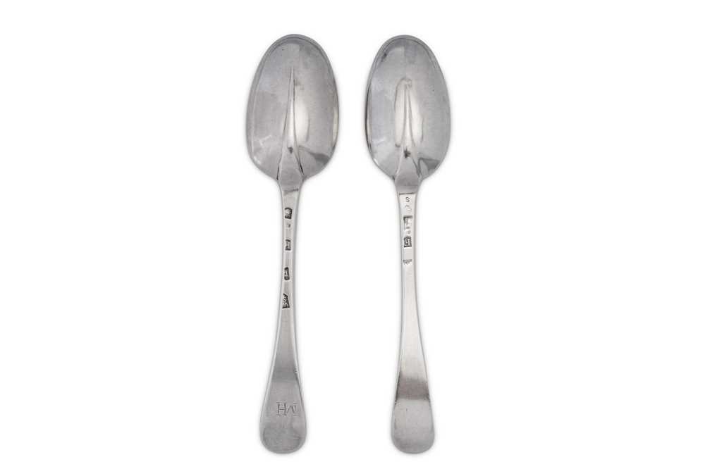 Lot 492 - A George I Britannia standard silver tablespoon, London 1721 by William Scarlett, additionally struck for Thomas Pierce