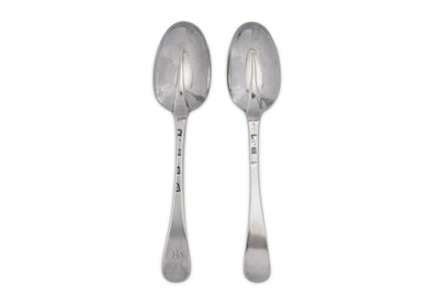 Lot 492 - A George I Britannia standard silver tablespoon, London 1721 by William Scarlett, additionally struck for Thomas Pierce
