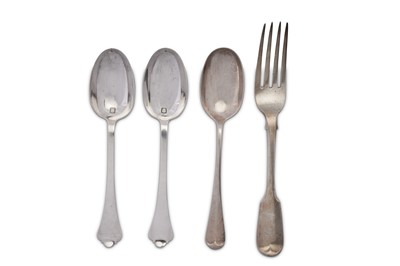 Lot 376 - A pair of George VI sterling silver trefid spoons, London 1937 by Josiah Williams & Co