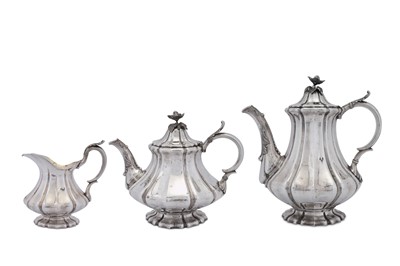 Lot 83 - A mid-19th century German 13 loth (812 standard) silver tea and coffee service, circa 1860 marked Schad