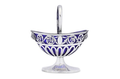 Lot 82 - A late 18th century German unmarked silver sugar basket circa 1780