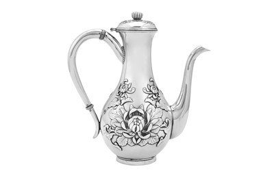 Lot 234 - An early 20th century Japanese sterling silver coffee pot, Yokohama circa 1900 by Arthur and Bond (active circa 1889-1923)