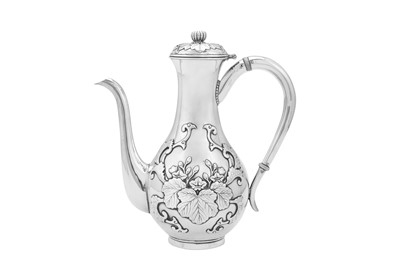 Lot 234 - An early 20th century Japanese sterling silver coffee pot, Yokohama circa 1900 by Arthur and Bond (active circa 1889-1923)