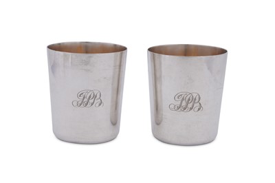 Lot 117 - A pair of early 19th century Portuguese silver beakers, Lisbon circa 1815 by Joaquin Prudêncio Vital Dinis (reg. 1812)