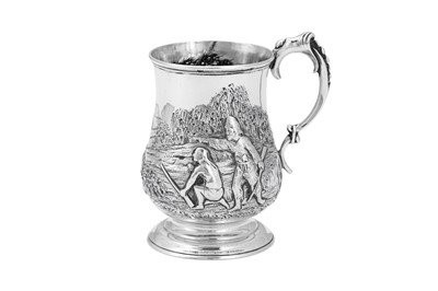 Lot 480 - Native American interest – A Victorian sterling silver christening mug, London 1871 by Robert Harper