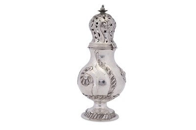Lot 154 - A mid- 18th century Danish silver sugar caster, Copenhagen 1755 by Sivert Thorstensson (active 1742-92)