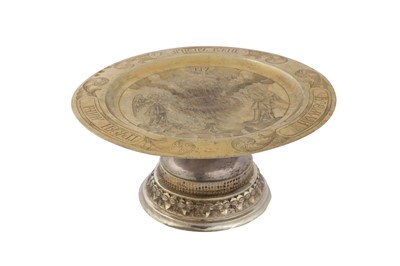 Lot 158 - An Elizabeth I mid-18th century Russian 84 zolotnik (875 standard) silver gilt ecclesiastical tazza, Moscow 1760 by Petr Afinogenov (B. 1726)