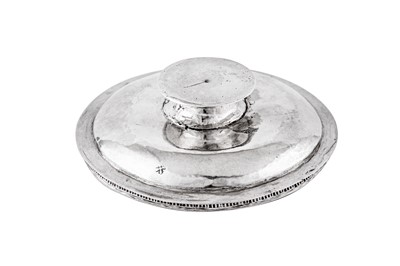 Lot 571 - An Elizabeth I East Anglian provincial silver paten (communion cup cover), probably Waveney Valley circa 1560-80