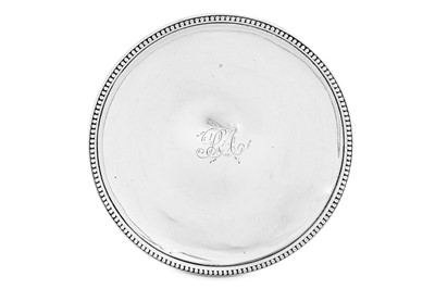 Lot 543 - A George III Scottish Provincial silver wine funnel stand, Dundee circa 1785 by J and W McKensie