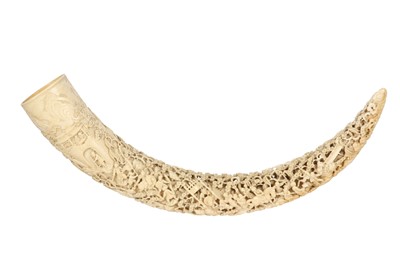 Lot 62 - λ A LARGE AND IMPRESSIVE CHINESE IVORY CARVING.