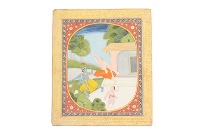 Lot 19 - THE TRIMURTI PATIENCE TEST: MAHARISHI BHRIGU KICKING LORD VISHNU AWAKE