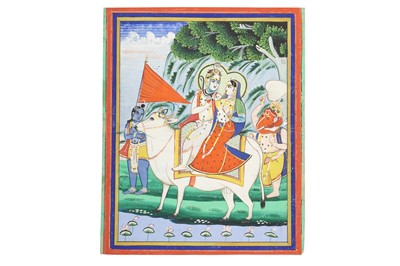 Lot 34 - THE HOLY FAMILY: SHIVA, PARVATI, GANESHA AND KARTIKEYA