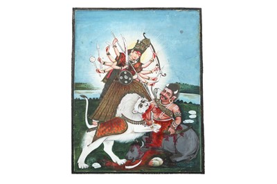 Lot 35 - THE GODDESS DURGA DEFEATING THE BUFFALO DEMON MAHISHA