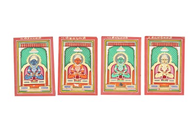 Lot 39 - SIX DEVOTIONAL ILLUSTRATIONS WITH JAIN SAINTS (TIRTHANKARAS)
