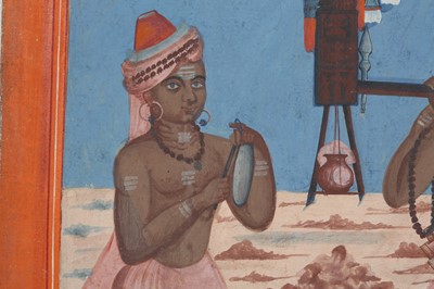 Lot 41 - A SOUTH INDIAN PANDIT AND HIS DISCIPLE ON THEIR WAY TO WORSHIP