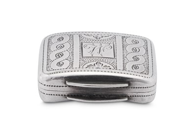 Lot 8 - A George III sterling silver small vinaigrette, Birmingham 1812 by William Pugh