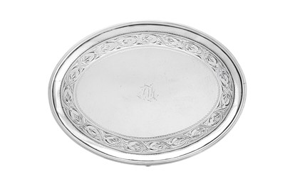 Lot 530 - A George III Scottish sterling silver teapot stand, Edinburgh 1793 by Francis Howden