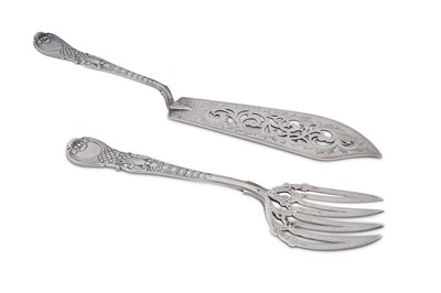 Lot 378 - A pair of Victorian sterling silver fish servers, London 1855 by William Robert Smiley