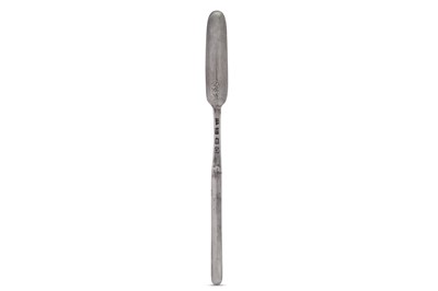 Lot 321 - A George III sterling silver picture back marrow scoop, London 1771 by W.S probably William Sumner I