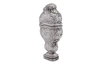 Lot 153 - A late 18th century Danish silver spice box hovedvandsæg, Copenhagen 1774 by Bendix Christensen (born c. 1727, citizenship 1755, d. 1799)