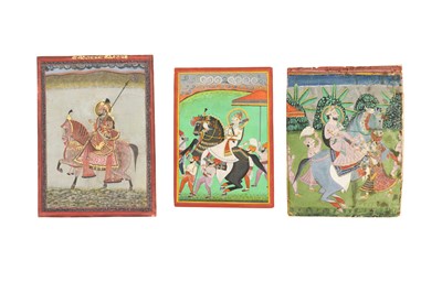 Lot 55 - THREE EQUESTRIAN PORTRAITS OF INDIAN RULERS